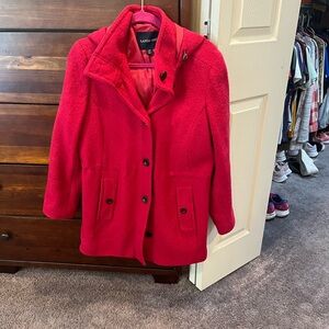 Red trench coat